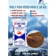 Starfeed 9910 X 20KG - Makanan Ikan Keli 32% Protein / Makanan Starter [2.3mm] / Makanan Ikan Air Ta