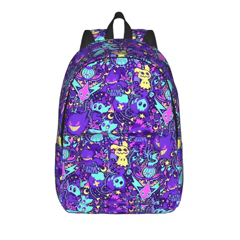 Fashion Pokemon Gengar Backpack Mochilas Solid Outdoor Large Capacity Rucksack