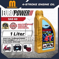 M.Machinery EUROPOWER SAE 40 / E15W40 1 Liter 4-Stroke Engine Oil 1L 4T Multipurpose Premium Engine 