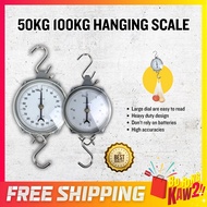 Large Display High Accuracy 50kg 100kg Hanging Scale Weight Spring Big Dial Stainless Steel Mechanical Timbang Gantung