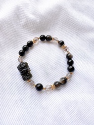 菩薩執勤中 冰曜石 銀曜石 黑金超七 煙紫瑪瑙 虛空藏菩薩 天然石