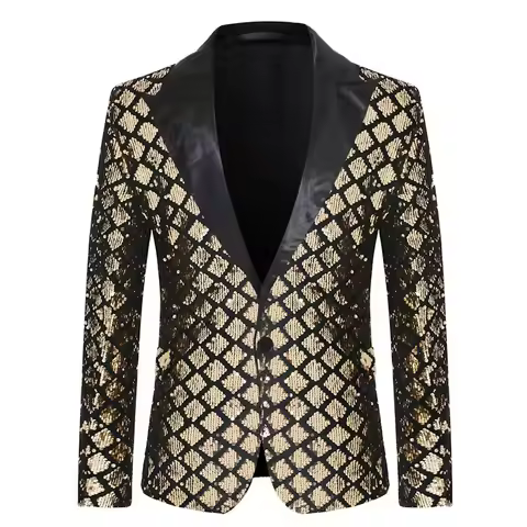 Men's Suit Jacket Autumn and Winter New High-quality Men's Polka Collar Suit Stage Banquet Hosting P