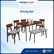 Mewah Home_Funiture_DT1480 DC30_1 + 4 Seater + Bench and 1 + 6 Seater_Dining Table_Ready Stock + Fas