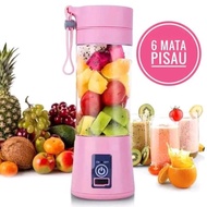 PROMO MURAH !!! -JUICER 6 MATA PISAU / BLENDER MINI PORTABLE SHAKE AND GO - SHENAR - Biru -SEDIA JUG