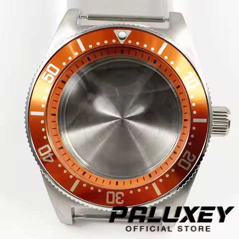 40mm New Orange Ring Silver Stainless Steel Watch Case Orange Bezel Fit NH35 NH36 7S26 7S36 4R35 4R3