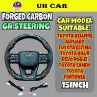 (FORGED CARBON GR 15INCH) Toyota Hilux Revo Rogue Alphard Vellfire Camry Fortuner GR Steering Wheel