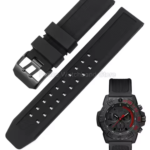 For ​​Luminox 7251 8800 3051 Silicone Watch Strap White Dark Blue Orange Flat Interface Fashionable 