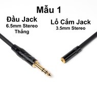 Dây jack 6.5 sang 3.5 (6.5 Đực STEREO sang 3.5 Cái STEREO) chuyển đổi đầu 6.5mm đực STEREO sang lổ c