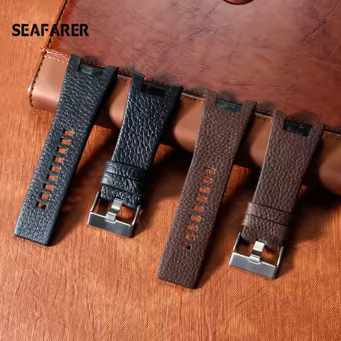 Genuine leather bracelet band 32*18mm watchstrap for diesel watch strap for DZ1216 DZ4246 DZ4247 DZ2