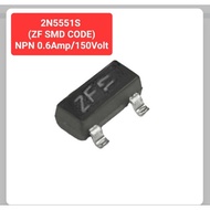 2N5551S (ZF SMD CODE) NPN 0.6Amp/150Volt (10 Pieces Per Pack)