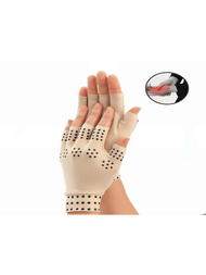 1雙手關節炎壓力手套,適用於手部關節炎,風濕性關節炎,骨關節炎,腕管綜合症疼痛,男女通用的關節炎壓力手套,防滑黏著劑點工作手套