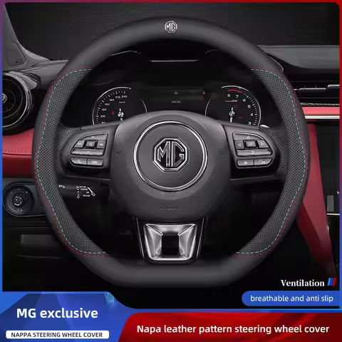 38cm Leather Car Steering Wheel Cover Interior Accessories For Morris Garages MG MG3 MG5 MG6 MG7 GT 
