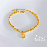 Gelang Tangan Budak Perempuan Gold Beads Bracelet for Women Classic Pendent Stainless Steel Chain An