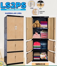 Tabitha Lemari Pakaian Plastik Gantung dengan Gantungan Tabitha LS2P-GT Series Cermin Kaca Kunci