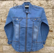 Jaket Jeans Dewasa Model Sanghai / Jaket Denim Cewek Wanita Perempuan Virall Stretch