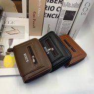 Men's Card Bag Men's Wallet Organ Card Bag Spot PU Document Bag Fashion Zipper Multi-card Coin Wallet