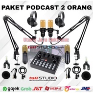 Mic BM800 Soundcard V8S New Stand Arm 2-person Podcast Package