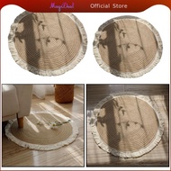MagiDeal Jute Indoor Area Rug Tassel  Bohemian  Coffee Table Circle Throw Rug Floor Mat