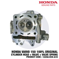 HONDA VARIO 150 100% ORIGINAL HEAD CYLINDER WITH VALVE IN EX SPRING RETAINER AND CLIP 1220A-K59-A10