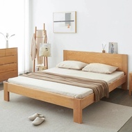 Loft Home Scandinavian Oak Wood Bed VELORA