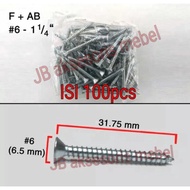 WHITE TAPING SCREWS 6 X 1-1/ 4" (32 mm) Contents 100 pcs TAPING SCREWS 3.2 cm