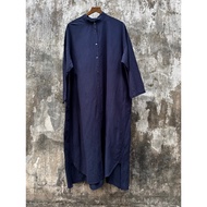 Long-sleeved turtleneck charcoal blue shirt dress frs. T5089