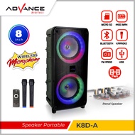 【READY STOCK】 Advance Speaker Meeting Bluetooth Salon Aktif 8 inch Gratis  Mic Karoke Batrei Besar R