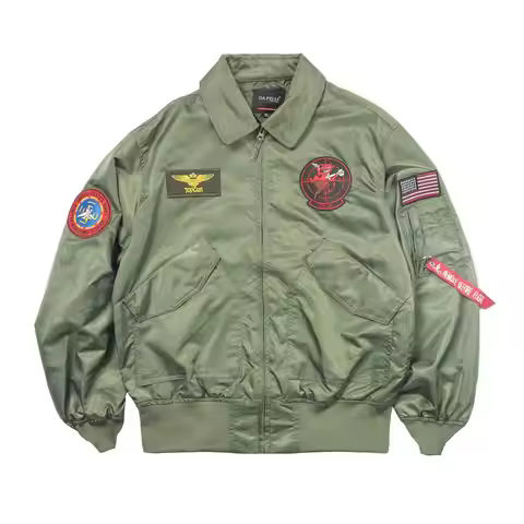 TOP GUN CWU-36P Spring Fashion Patched Military Style Bomber Pilot Motocycle Flight Thin f1 moto rac
