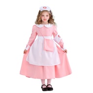 [cosplay] Halloween Children's Costume Nurse Costume Pink cos Student Nurse Costume Girl Maid Costum