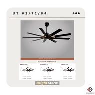 REGAIR UT 84 CEILING FAN (9 ALUMINIUM BLADES) (16 SPEED REMOTE CONTROL) (MATT BLACK + GLOD)