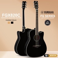 Yamaha FGX820C 41 Dreadnought Solid Spruce Acoustic Electric Guitar - Black