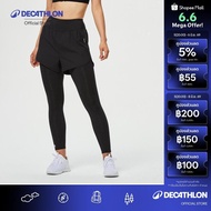 Decathlon Fitness 2-In-1 Leggings/Shorts/2-In-1 For Exercise-Black