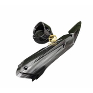 YAMAHA LC135 v2-v8 EXHAUST COVER CARBON TEPI DAN BELAKANG BLACK CARBON MUFFLER PROTECTOR PELINDUNG P