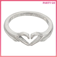🎉 Silver Alloy Couple Hug Ring for Women Love Promise Ring Fashion Jewelry for Decoration