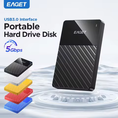 Eaget Portable External Hard Drive Multiple Colors 5Gbps 250GB 320GB 500GB 1TB USB3.0 Storage Compat