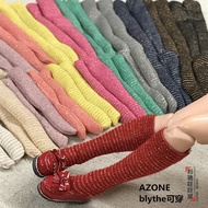 Small Cloth blythe momoko ob azone Bright Gold Striped Socks Doll Socks
