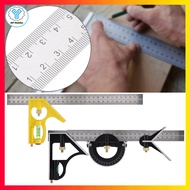 300mm Multi-functional Adjustable Combination Square Right Angle Ruler Engineer เครื่องมือวัด
