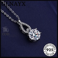6.5 Karat PT950 Moissanite Diamond Round Pendant Femininity Clavicle Chain Necklace