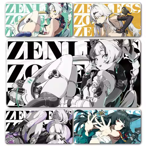 Black Zenless Zone Zero Mouse Pad ZZZ Game Character Hoshimi Miyabi Nicole Dialyn Mousepad XXL Keybo