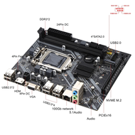 (XKAF) New H61-S Computer Motherboard Desktop LGA1155 Pin with .2 Supports I3 I5 I7 Second and Third