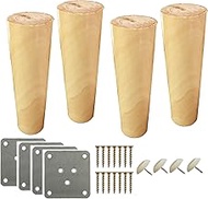 Solid Wood Sofa Legs 4 Pack Wooden Furniture Legs,Replacement Furniture Feet with for TV Desk Table 