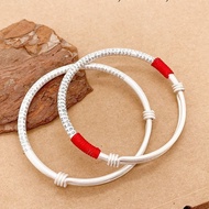 Sliding Solid Female Bracelet Prajna Silver Bracelet Premium Matte Silver Light Luxury Bracelet 9999