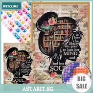 5D DIY Full Round Drill Partial AB Diamond Painting Girl Kit Art Decor 45x65cm