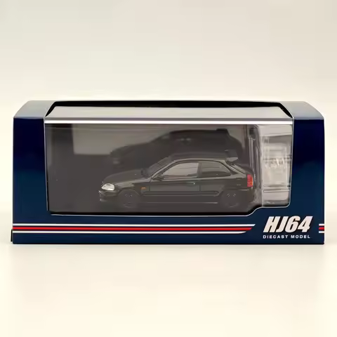 Hobby Japan 1:64 for Civic Type-R (EK9) Custom Black with Engine HJ643016BBK Diecast Models Car Coll