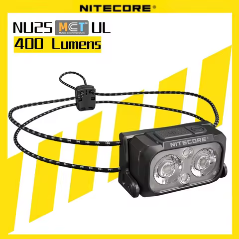 NITECORE NU25 MCT UL Running Headlamp 2025 MCT Model 400 lumens head light Red/White/High color outd