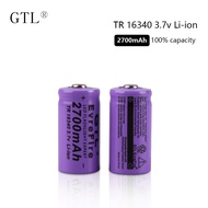 [2pcs] New iRemsx 16340 / CR123A / LC16340 Lithium Battery 2500 2600 2700 2800 mAH 3.7V Rechargeable Li-ion Battery-Blue 2 ก้อน