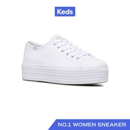 KEDS รองเท้าผ้าใบ มีส้น รุ่น TRIPLE UP CANVAS สีขาว ( WF66003 )