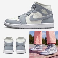 Nike Wmns Air Jordan 1 Mid 小Dior女款灰白 AJ1 經典 高筒 休閒鞋 BQ6472-115