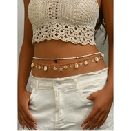 Set of 2 fashionable beach beaded waistbands Set of 2 beaded waist chain belts mixed with bohem y2k 