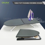 OKURA Foldable Tabletop Ironing Board with Iron Rest ( 80 x 30 x 16CM ) Padded Iron Board Papan Seterika
